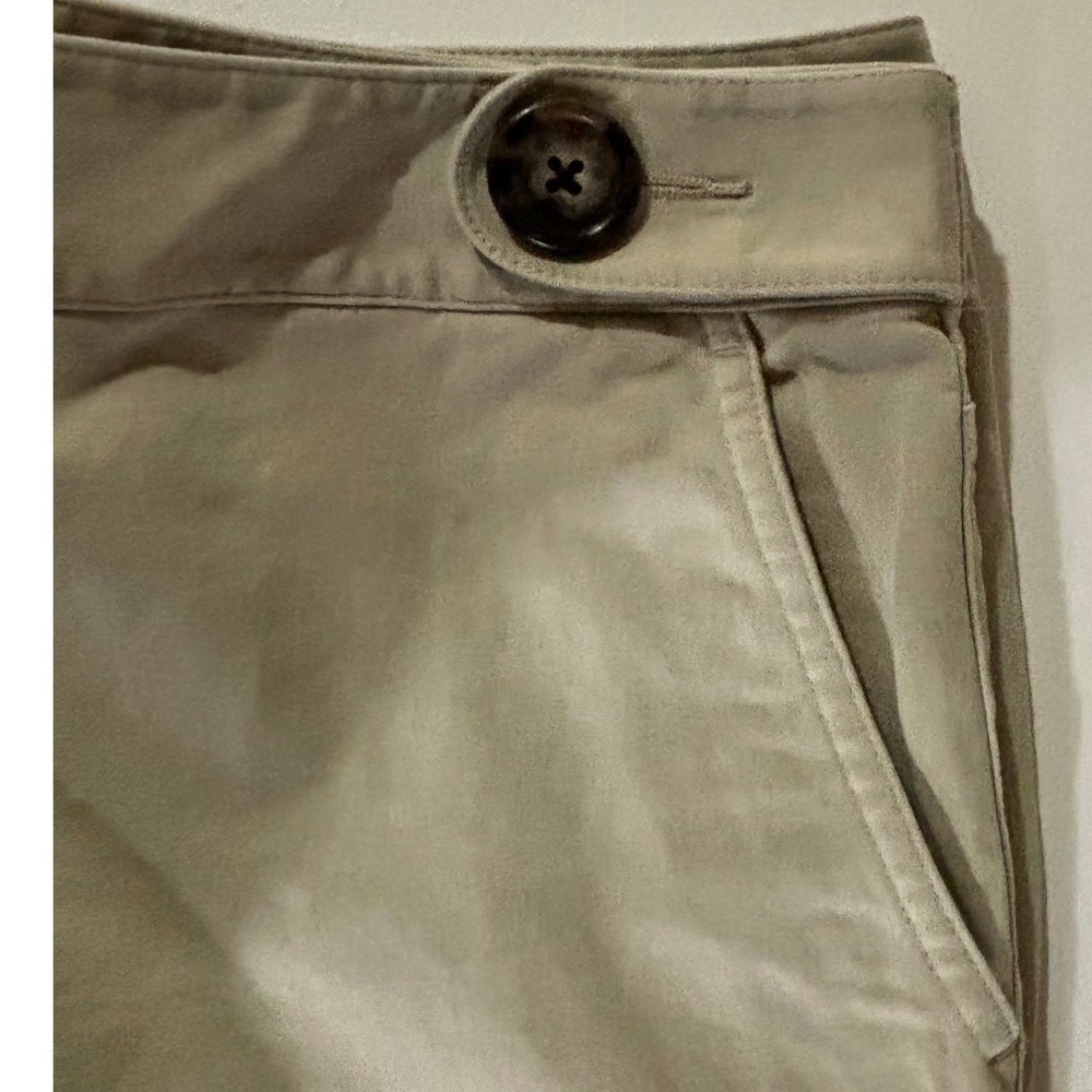 Talbots Khaki Wide Leg Pants 10 Long Stretch Trousers Preppy Quiet Luxury Casual - Picture 4 of 10